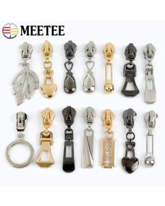 5/10Pcs Meetee 5# Zipper Sliders for Metal Nylon Resin Zips Clothes Bag Zippers Pull Head Repair Kit Garment Sewing Accessories