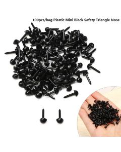 100pcs/bag 4.5X5.5MM Plastic Mini Black Safety Triangle Nose for Doll for Teddy Dog Stuffed DIY Doll Animals Plush Doll