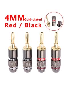 10PCS 24K Gold-plated New HIFI BANANA PLUGS 4MM Banana Connector with Screw Lock For Audio Jack Speaker Plugs Gun Metal