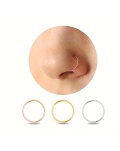 3pcs 20G/16G 6/8/10mm Nose Rings Hoops Set Small Thin Piercing Jewelry Elegant Minimalist For Septum Gold Silver Rose Gold Color