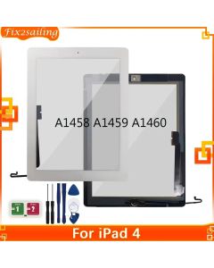 Touch For iPad 4 A1458 A1459 A1460 Touch Screen Digitizer Front Glass Panel Replacement No/With Button 100% Tested
