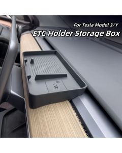 For Tesla Model 3 Y Behind Screen Storage Box Dashboard Organizer Hidden Tissue Holder Anti-Slip Mat Phone Bracket Accessories