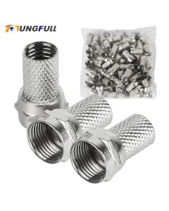 New Copper Twist On RG6 F Type Cable Connector Plugs High Quality Connector for TV Satellite Antenna Coax Cable F