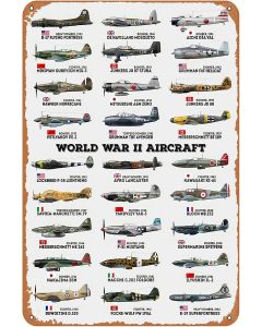 Retro Fighter Poster Metal Tin Sign World War II Aircraft Military Fans Poster Vintage Metal Plaque Wall Decor Gift For Bathroom