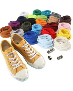 1 Pair Quick Capsule Metal Lock Shoelaces Without Ties Elastic 8MM Widened Flat No Tie Shoelaces Kids Adult Shoelace for Shoes