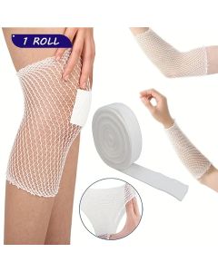 1 Roll Elastic Net Wound Dressing Net Tubular Bandage Mesh Tubing Tubular Gauze Fix Breathable Bandage Retainer for Wrist Elbow