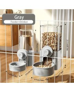 new tepy Hanging Automatic Pet Food Feeder/Water Dispenser, Gravity Cat Auto Feeder Waterer Set With Container Bowl For Cage