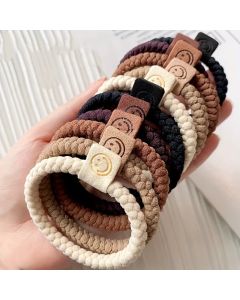 5 PCs Minimalist Twist Hair Ropes Set Soft High Elastic Hair Rings Casual Versatile Ponytail Hair Scrunchies