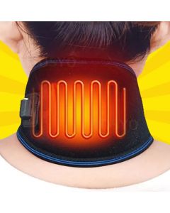 Electric Heated Neck Protection Belt Three Adjustable Temperature Levels for Warmth and Neck Massage Neck Relaxation Black