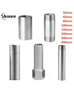 1/8" 1/4" 3/8" 1/2" 3/4" 1 BSP Male Female 50 60 80 100 150 200 300mm Barrel Coupler Nipple Pipe Fitting Connector 304 Stainless