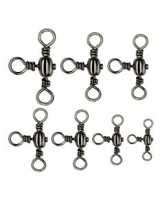 50PCS/Bag Fishing Accessories Black Nickel Plating Three-Prong Connector T-Swivel Sub-Line Splitter Outdoor Fishing Bazi Ring