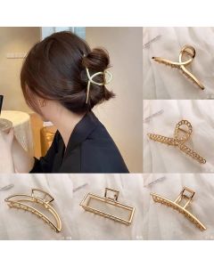 Fashion Metal Hair Claw For Women Gold Silver Color Cross Crab Hair Clip Korean Elegant Geometric Hairpin Girl Hair Accessories
