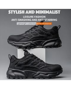 Work Safety Shoes For Men Lightweight Protective Work Sneakers Lightweight Men Shoes Breathable Shoes Anti-Puncture Work Shoe