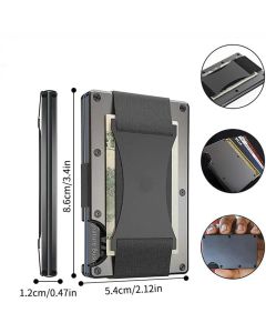 Forged Carbon Fiber Minimalist Slim Smart Wallets for Men Cashback Credit Card Holder Luxury Aluminium Wallet Rfid Money Clip