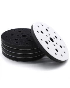 5Pcs Interface Pads 6 Inch 25Hole Hook and Loop Soft Density Foam Sponge Cushion Buffer Backing Pad for Orbital Sander Polishing