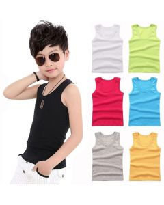 Kids Underwear Boys Vests Children Summer Vest Tops for Girls Solid Tank Top Boy Clothes Cotton Tees Sleeveless 2 to 12Y