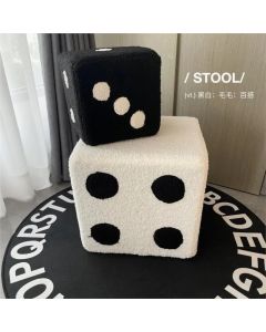 Creative Cubic Imitation Lamb Wool Funny Shoes Stool Bedroom Decorative Dices Stool Living Room Mobile Furniture Home Decoration