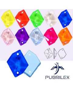 PUBRILEX Neon Cosmic Sew On Rhinestone Edges with chamfers Glass Crystal Flatback Sewing Stones For DIY Clothes Dress Decoration