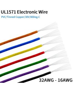 5M/10M Copper Wire 32 30 28 26 24 22 20 18 16 AWG Environmental PVC Insulated Tinned plated UL1571 DIY Line LED Electronic Cable