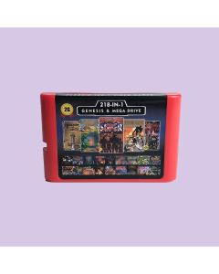 2G Game Card 218 in 1 Plus For Sega 16 bit Genesis Megadrive Video Game Console with Battery Save with Phantasy Star II IV