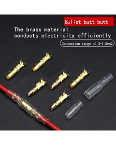 200PCS 50 Set 3.5mm Male Female Motorcycle Bullet Connector Socket Classic TerminalS For Cable Wire of 1.0 mm to 2.5 mm