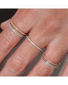 Delicate Micro Pave Zircon Rings For Women Trendy Chic Crystal Daily Dating Women's Stackable Tiny Ring Fashion Jewelry R133