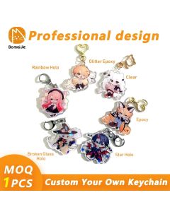 Custom Acrylic Key Chain Cartoon Llavero Keychain Photo Customized Anime Charms Clear Acrylic Personalized Designer Keychains