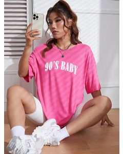 90's Baby Creativity Letter Cotton T-Shirts For Women Funny Oversize Tops Street Hip Hop Clothing All-math Female Short Sleeve