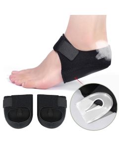 1 Pair Silicone Heel Pads Shock Absorption Relieving Leg Pressure Adjustable Straps To Prevent Slipping Insoles