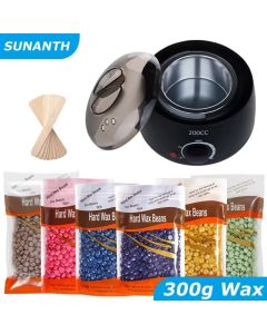 200ml Hair Removal Tool Smart Warmer Wax Heater Hands Feet Epilator Depilatory Skin Care Paraffin Wax Machine Kit+Wax Beans