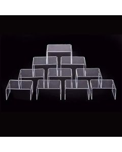 10pcs Display Stands Stackable Storage Bins Clear Container Clear Acrylic Display Risers Makeup Perfume Organizer Perfume Stands