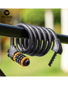 WEST BIKING Bike Cable Lock MTB Road Bike Anti-theft Safety Password Bicycle Locks for Scooter Motorcycle Bike Accessories