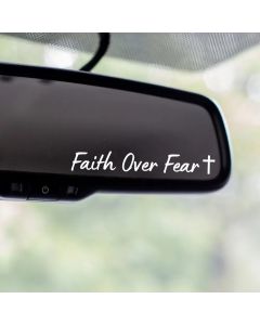 2PCS Faith Over Fear Car Stickers Waterproof for Rearview Mirror Windows Decor Durable Vinyl Decals Motorcycle Accessories