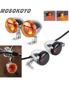 Front Turn Signals Bullet Indicator Light For Harley Dyna Softail Low Rider FXRS FXLR FLSTS Heritage Springer Sportster Custom