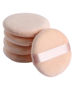 5pcs Round Facial Powder Foundation Puff ,Portable Soft Cosmetic Puff For Makeup Application, Beauty Tool Essential Make Up