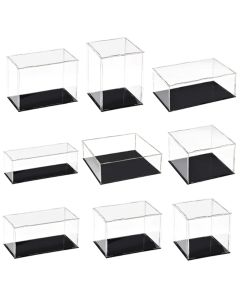1pcs, black base acrylic display box, suitable for toy dolls, collectibles, and simple assembly dust-proof storage boxes