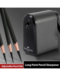 Faber Castell Artists Long Point Pencil Sharpener Manual Adjustable Points for Art Charcoal Pencils/Drawing/Sketching Pencils