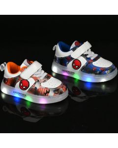 Disney Led Light Shoes for Kids Fashion Cartoon Spiderman Boys Sneakers Girls Casual Shoes Breathable Kids Sport Shoes
