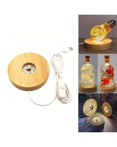 Wood Desktop Decorative Lights Light Base Night Light Wooden Led Usb Display Light Display Stand Lamp Holder Lamp Art Ornament