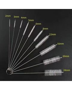 10Pcs Bottle Clean Brush 10pcs Set Stainless Steel Soft Hair Brush Pipette Straws Brush Multipurpose Household Cleaning Tools