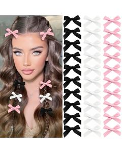 5-24Pcs Y2k Girls Bows Mini Hair Clips Metal Hairpin Headwear Barrette Handmade Ribbon Bow Bangs Clip Fashion Hair Accessories