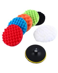 3/7/5inch CarPolishing Disc 8Pcs/Set Self-Adhesive Buffing Waxing Sponge Wool Wheel Polishing Pad For Car Polisher Drill Adapter