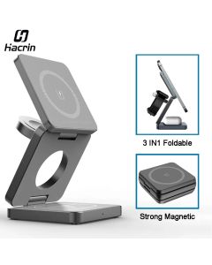 Wireless Charger 3 in 1 Foldable Magnetic Wireless Charging Station for iPhone 15 14 13 12 Pro Max Apple Watch 8 9 Charger