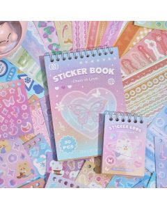30 Sheets Cute Colorful Fantasy Paper Scrapbooking Stickers Book 30 Different Patterns DIY Decorative Aesthetic Journal Stickers