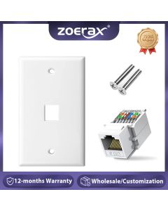 ZoeRax Tooless Cat6 Ethernet Wall Plate ,RJ45 Wall Plate,RJ45 Keystone Jack Connector Cover Plate for CAT6/5E Cable