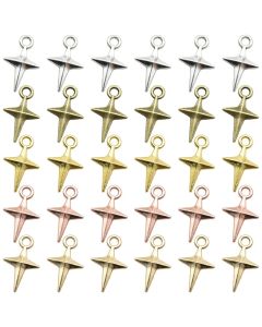 50Pcs Alloy Small Star Charms Simple Polestar Pendants For Jewelry Making DIY Necklace Bracelet Earrings Key Chain Accessories