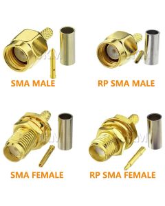 10pcs Male Plug Sma Female Rp Sma Male Female Connector Crimp For Rg316 U Lmr100 Rg174 Cable Wire Terminal Straight
