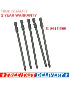 5x Long 116mm FOR HILTI PH2 FOR SMD 57 MAGAZINE Magnetic Cross Head   Electric Screwdriver Bit Screw Cap Bolt  Tools For Car Acc