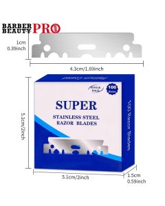 100PCS Single-sided Razor Blades Men's Safety Shaver Stainless Steel Manual Razor Blade Barbershop Styling Shaving Supplies