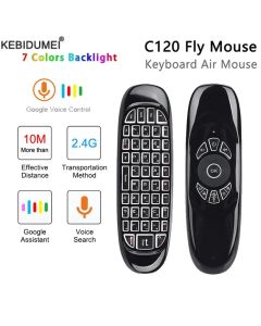 C120 RGB Backlight Fly Air Mouse Gyro Sensor Wireless 2.4G RF Keyboard Remote Control For Android Smart TV Box
